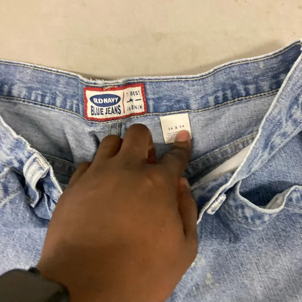 vintage baggy old navy cargo painter carpenter jeans 34x34